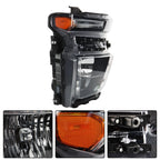 Passenger Headlight for Chevy Silverado 2500HD (2020â2023) Black Halogen