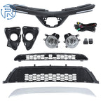 Front Grille Kit with Fog Lights for Toyota RAV4 (2016-2018) Black/Silver
