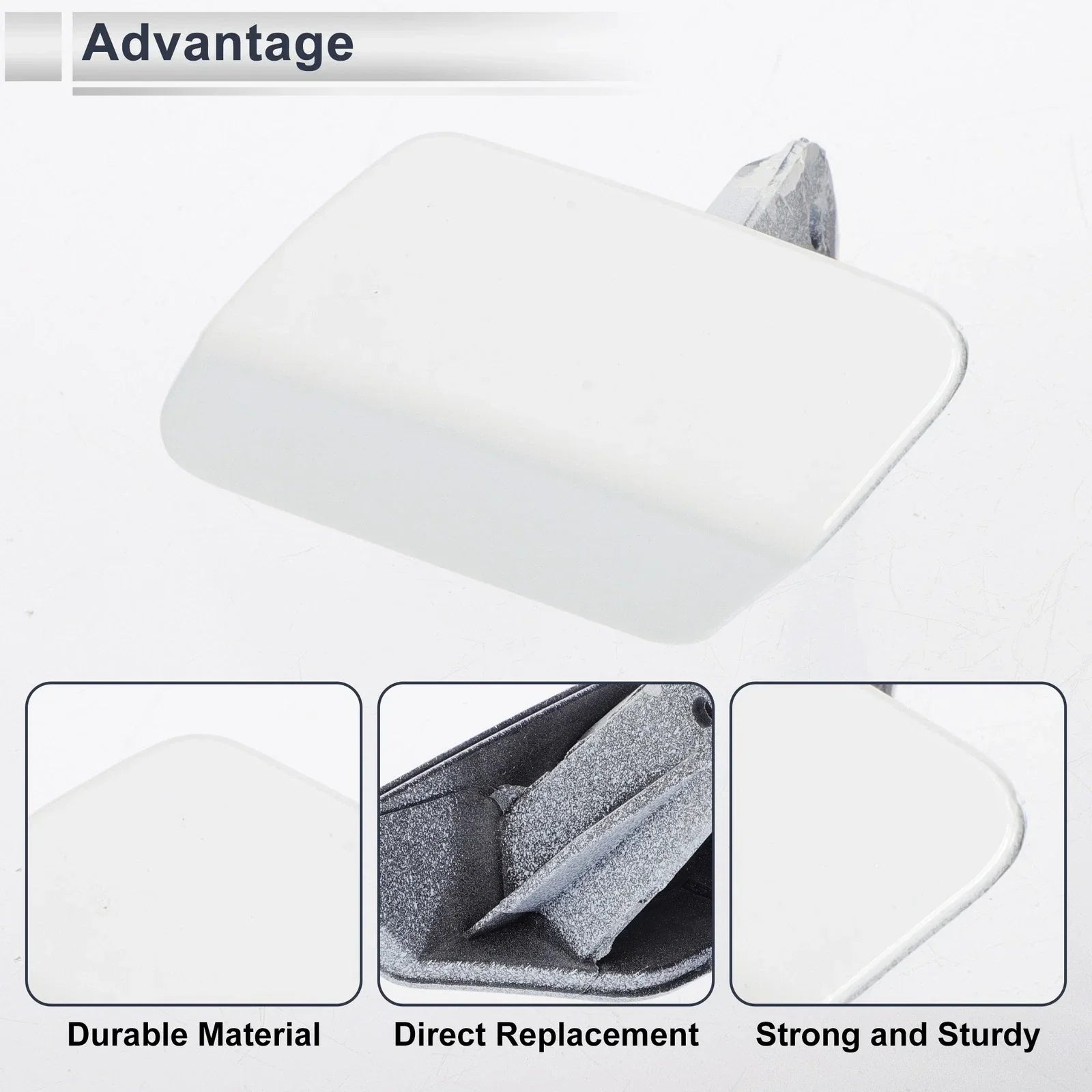 Front Left Bumper Headlight Washer Nozzle Cover Cap for BMW 320i White