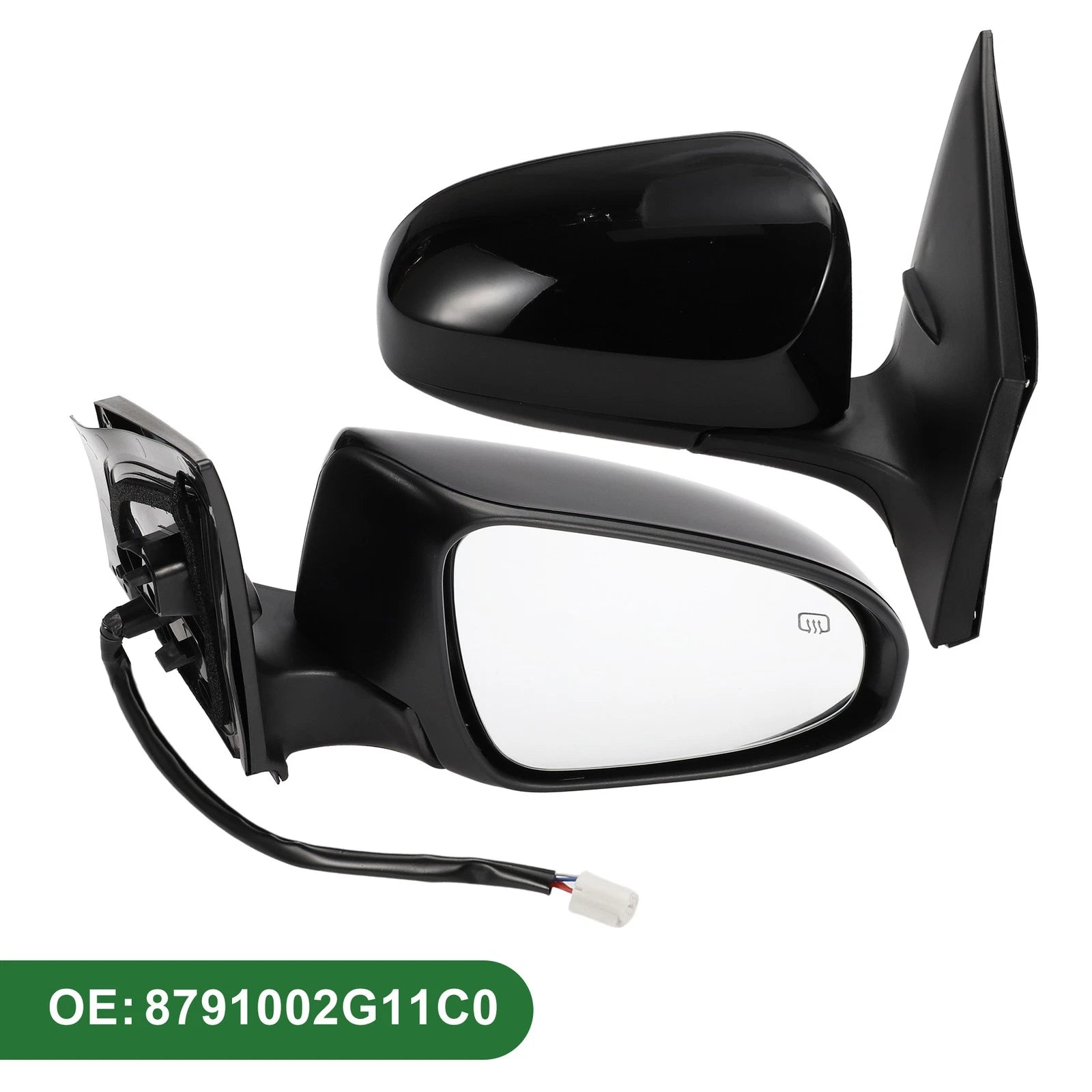 Right Door Mirror for Toyota Corolla (2014–2019) Manual Folding Gloss Black
