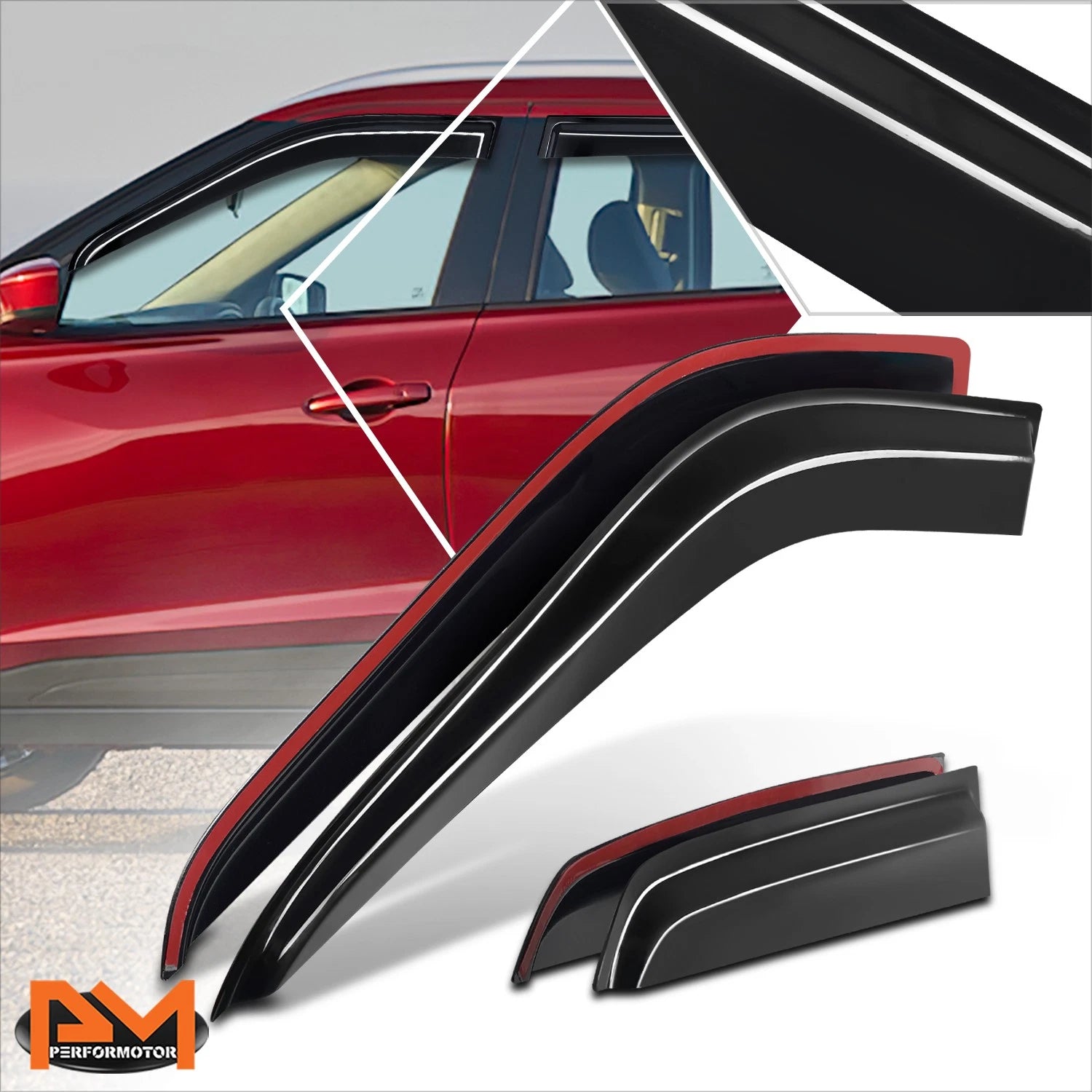 Set of 4 Tape-on Side Window Visors for Nissan Kicks (2018–2024)