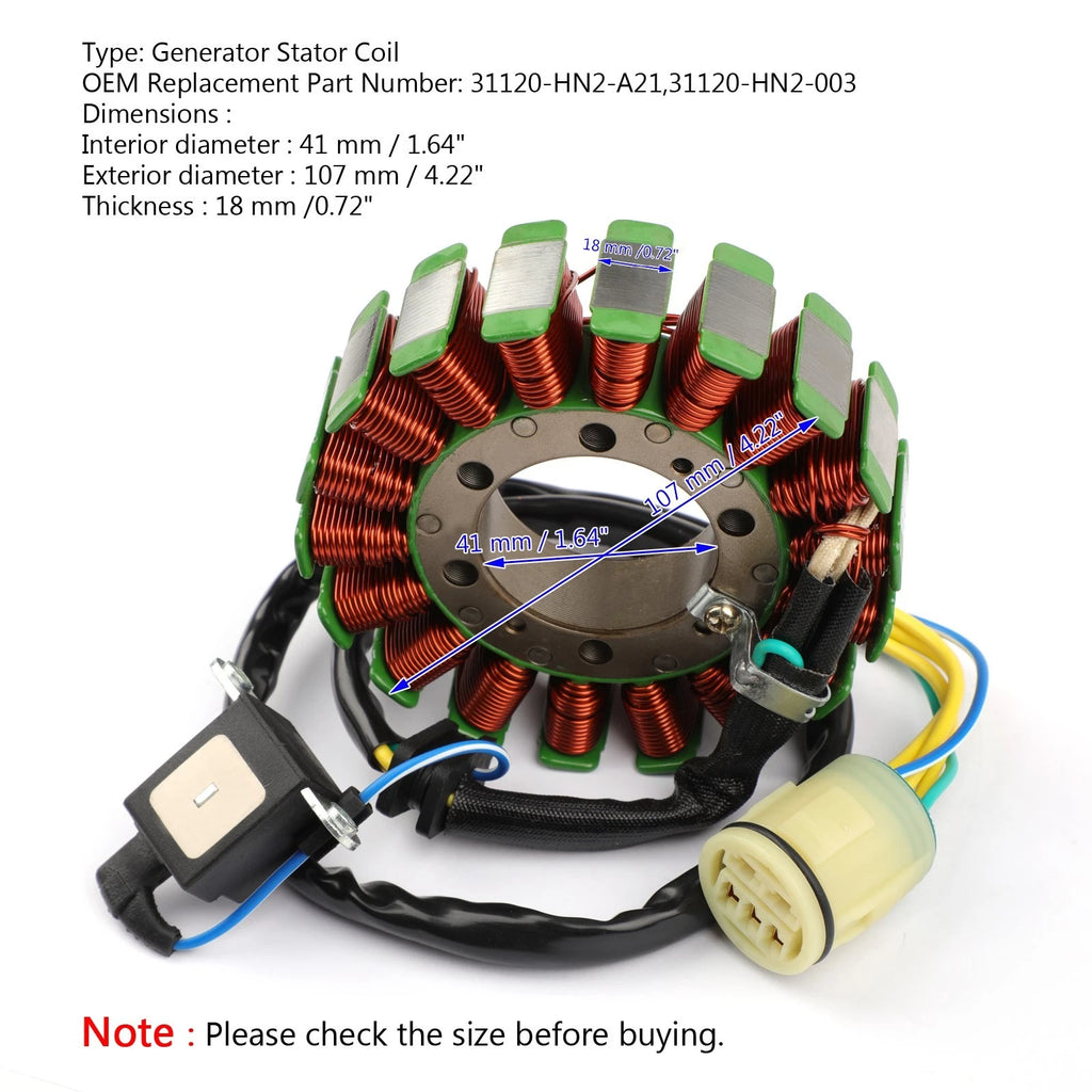 Stator for Honda TRX500 Fourtrax Foreman Rubicon 500 (2001–2014) 31120-HN2-003