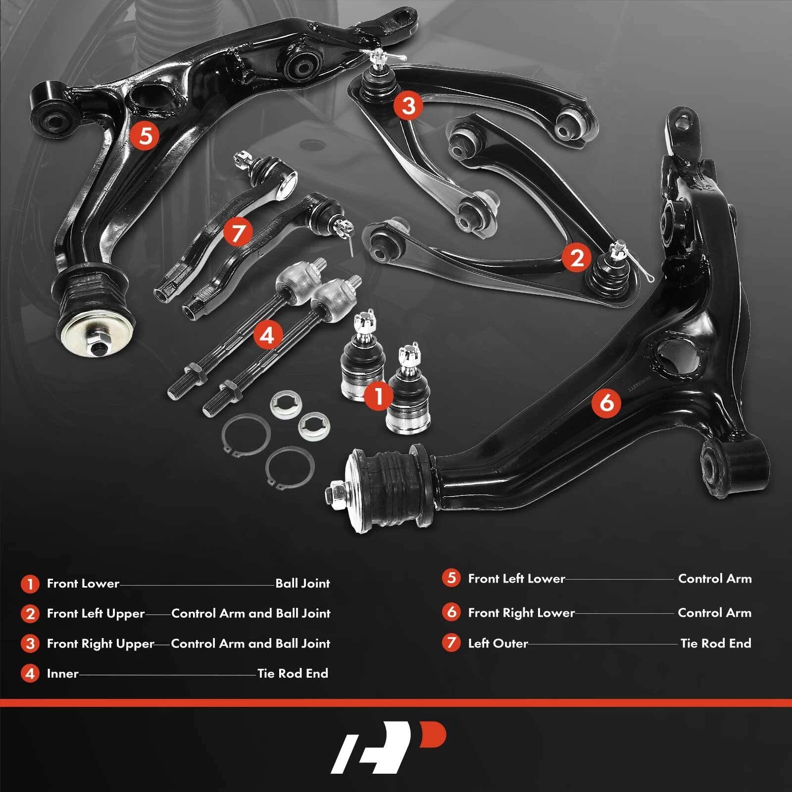 10x Front Control Arm & Sway Bar Link for Honda CR-V (1997-2001)