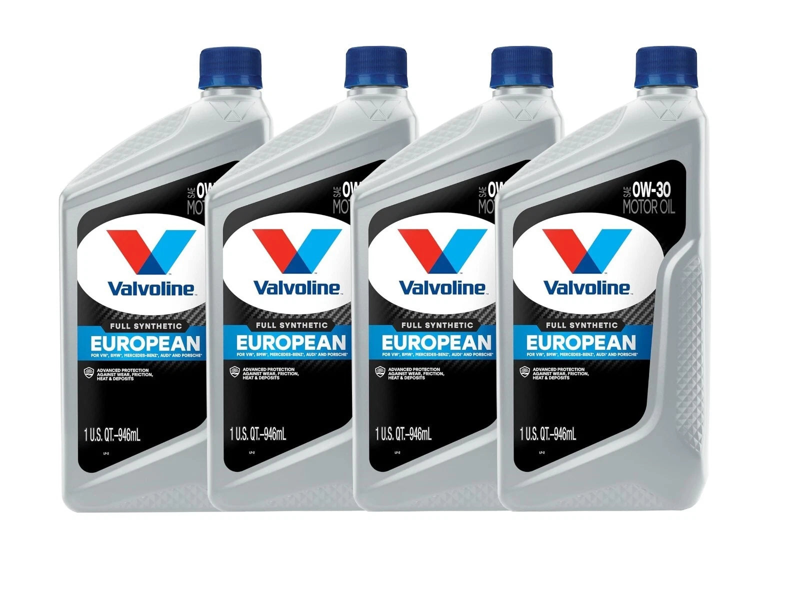 Set of 4 Quarts Full Synthetic SAE 0W-30 Motor Oil for European Vehicles