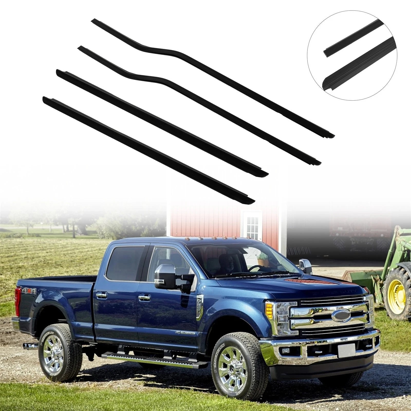 Window Scraper Seal Belt Weatherstrip for Ford F450 Super Duty (2000–2015)