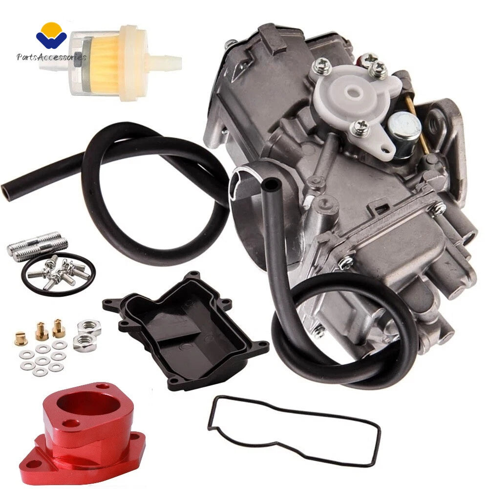 Carburetor + Red Intake Manifold for Yamaha Wolverine 350 YFM350FX (1995)