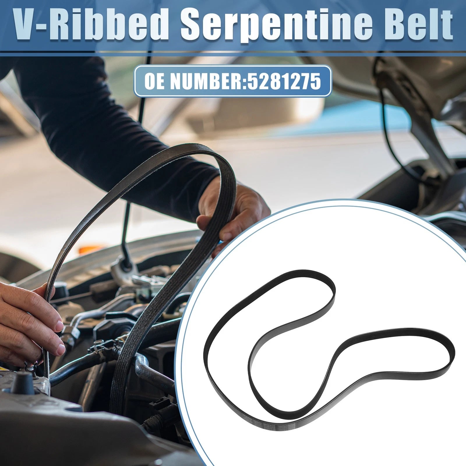 V-Ribbed Serpentine Drive Belt for Ford F-250 Super Duty (2002–2010) 6.8L 5.4L