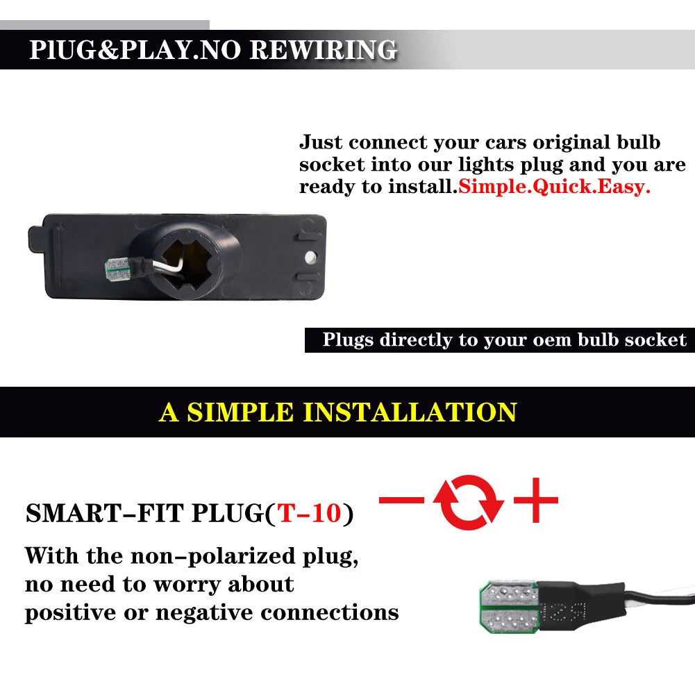 Smoked Lens LED Rear Bumper Side Marker Lights for Chevy Camaro (1993–2002)