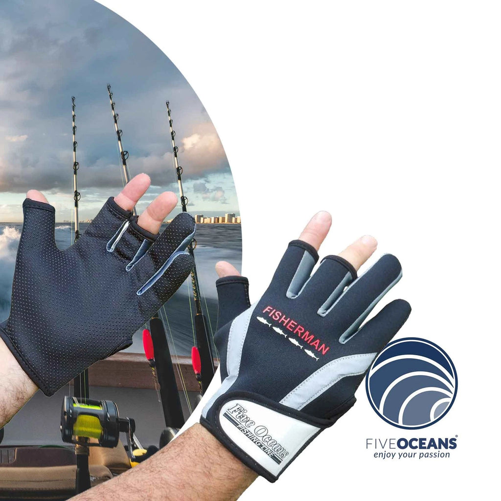 Fisherman Glove for Five Oceans (Size XL, Black, FO3774)