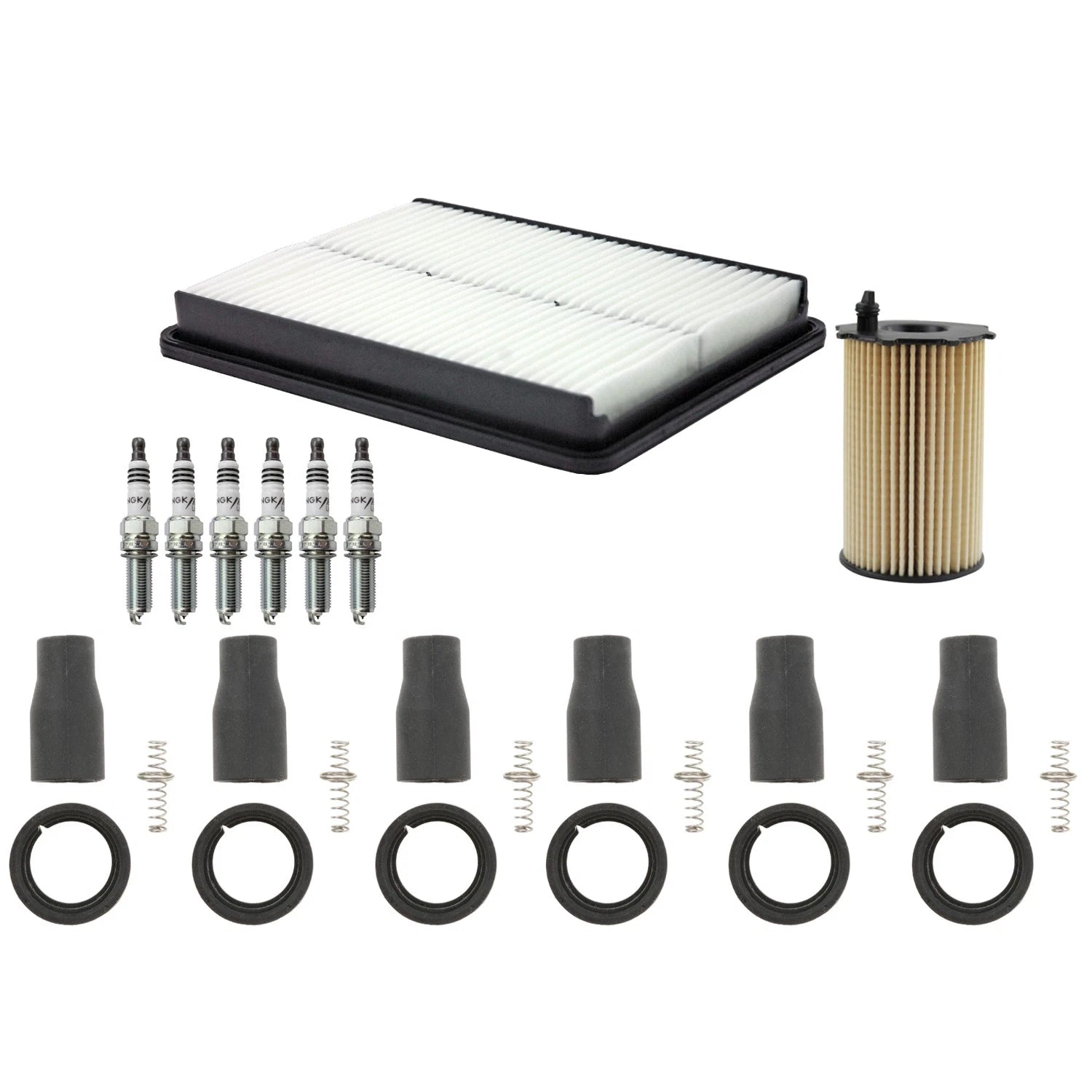 Tune Up Kit with NGK 6 Spark Plugs & Coil Boots for Santa Fe, Sorento (2001–2009)