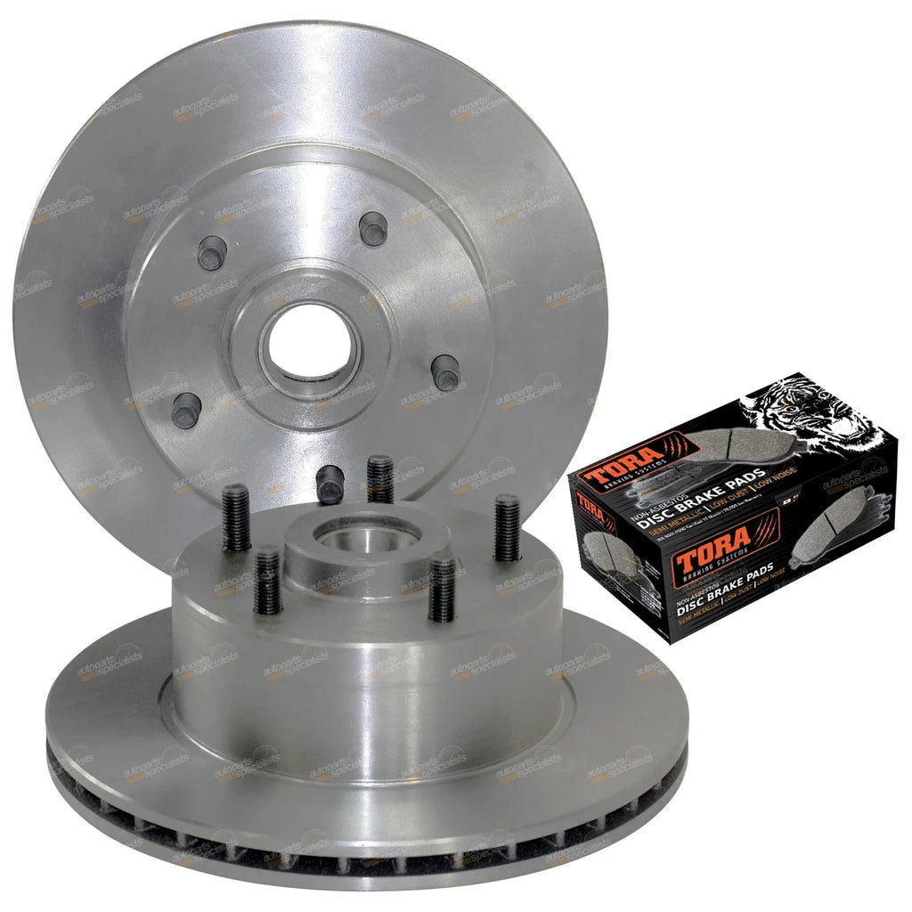 2 x Front Disc Rotors + Brake Pads for Commodore VL (1986���1992)