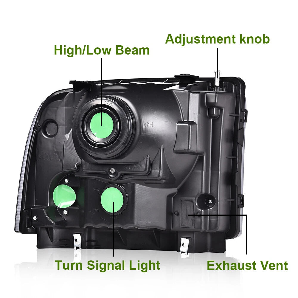 Black Headlights Conversion Kit for Ford Super Duty Excursion (1999–2004)