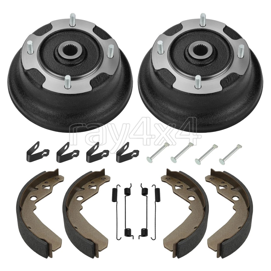 2PC Front Brake Drum & Shoe Kit for Kawasaki Mule 610 4x4 KAF400 (2005–2016)