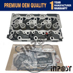 Cylinder Head Assembly with Full Gasket for Kubota D1703 D1703E (2000–2023)