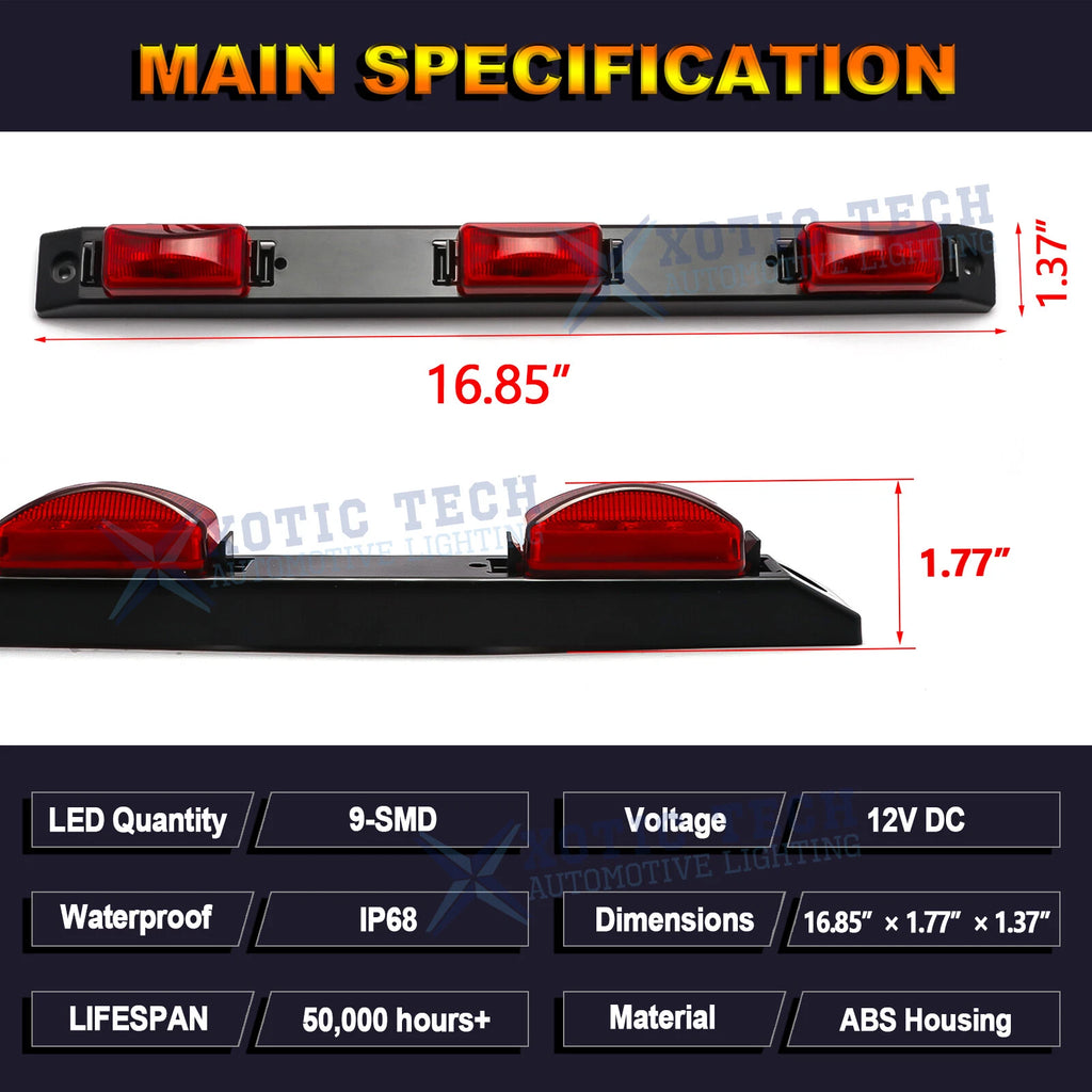 Red LED Truck Bed Tail Light for Ford F-150 (2015-2020)