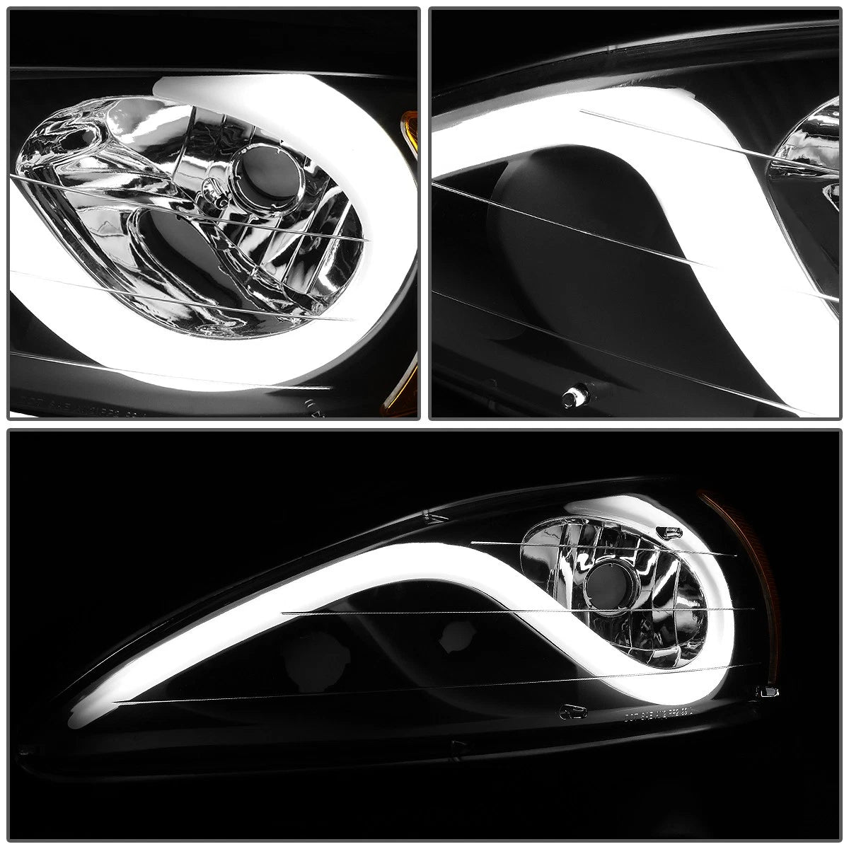 LED Black Amber Signal Headlight Lamps for Pontiac Grand AM (1999–2005)