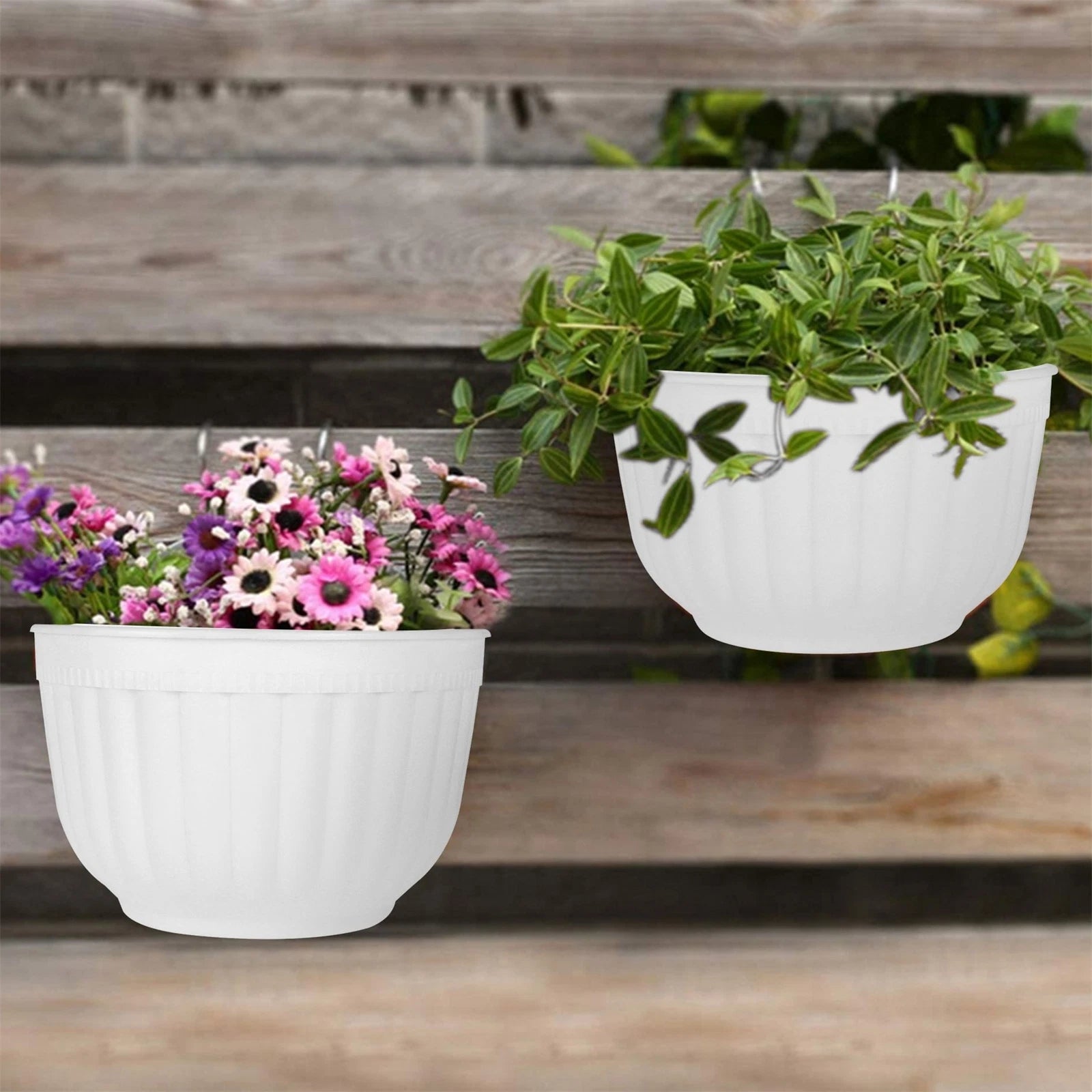 Set of 2 Wall Hanging Planters for Indoor Outdoor Use
