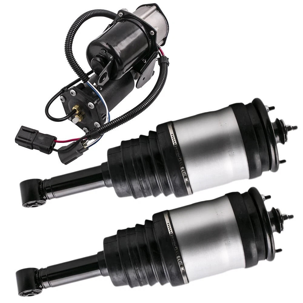 Pair Rear Shocks Struts& Air compressor Pump for Land Rover LR3 Disco 3 LR041110