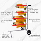 Set of 4 Auto Body Paint Masking Paper Rolls for Mobile Cart Stand