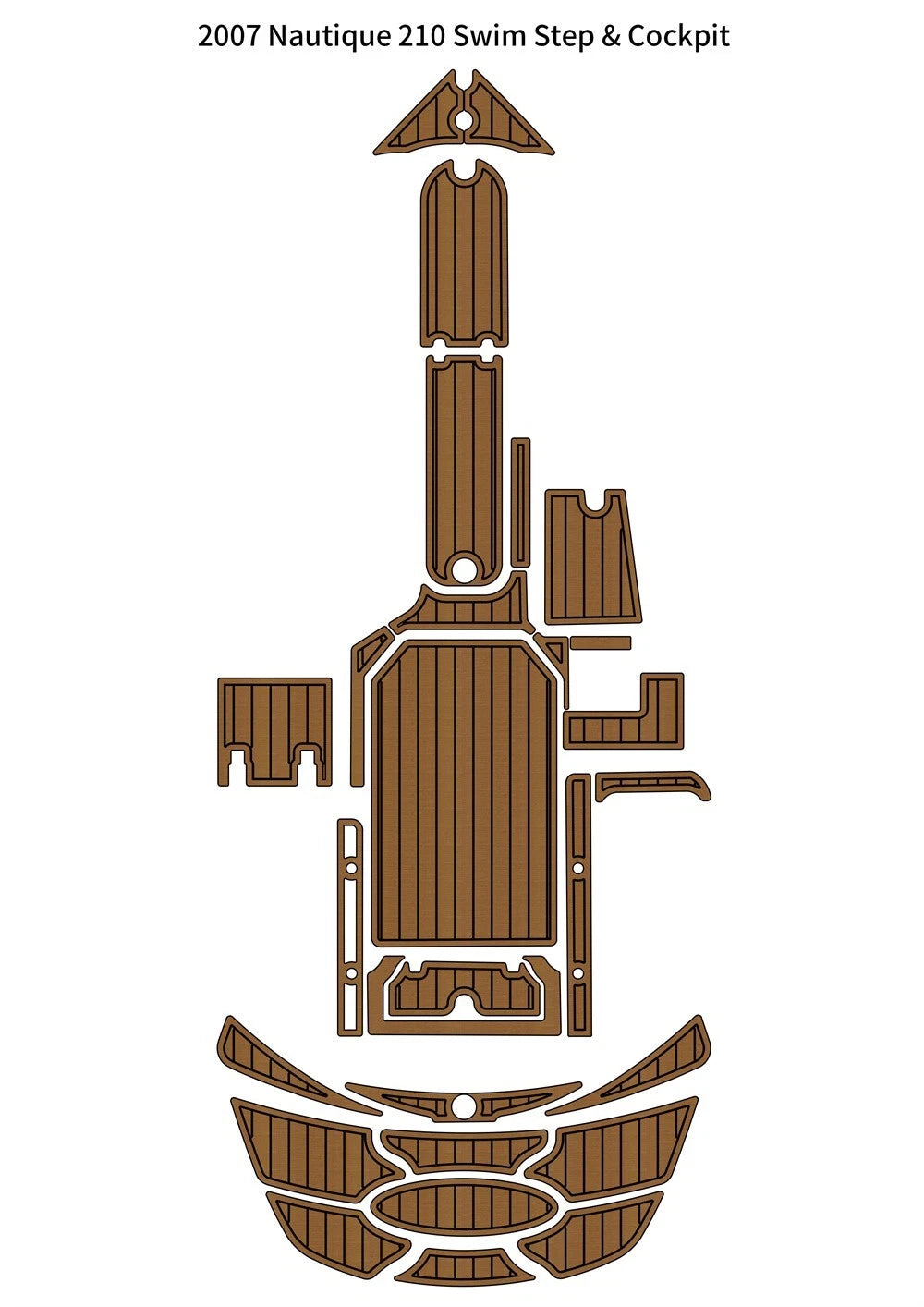 EVA Foam Teak Deck Floor Mat for Nautique 210 (2007)