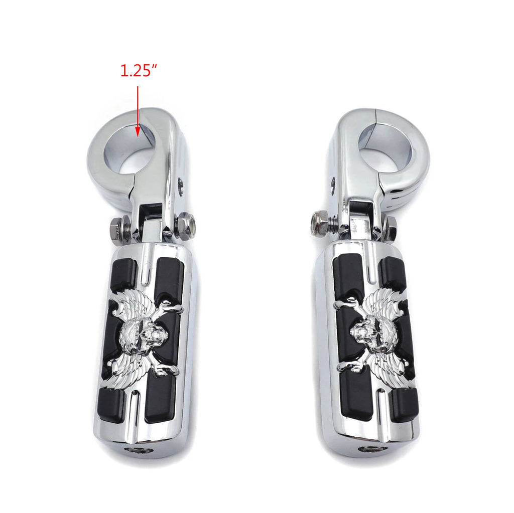 1.25" Chrome FootPeg with 32mm Clamps for Harley Touring Road King