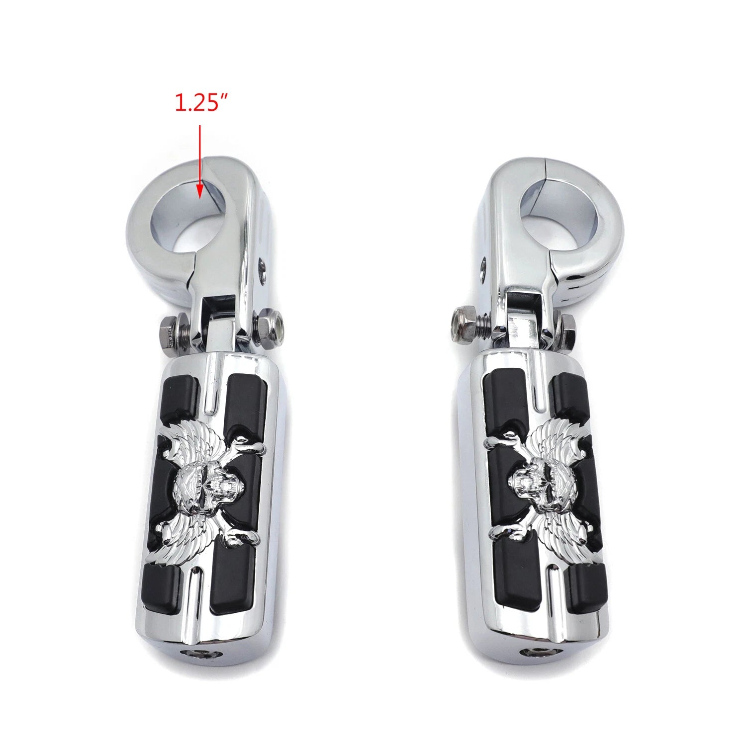 1.25" Chrome FootPeg with 32mm Clamps for Harley Touring Road King