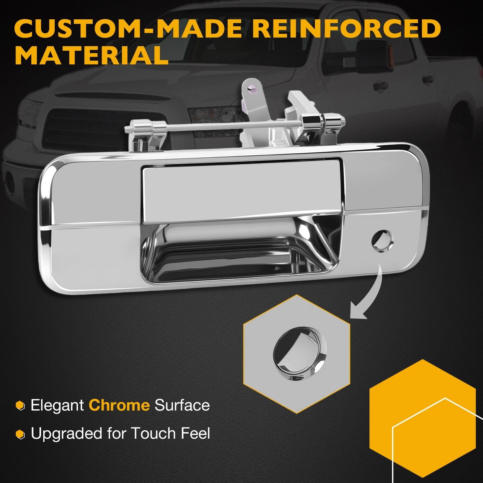 Tailgate Latch Handle with Lock Cylinder & Key for Toyota Tundra (2007-2013)