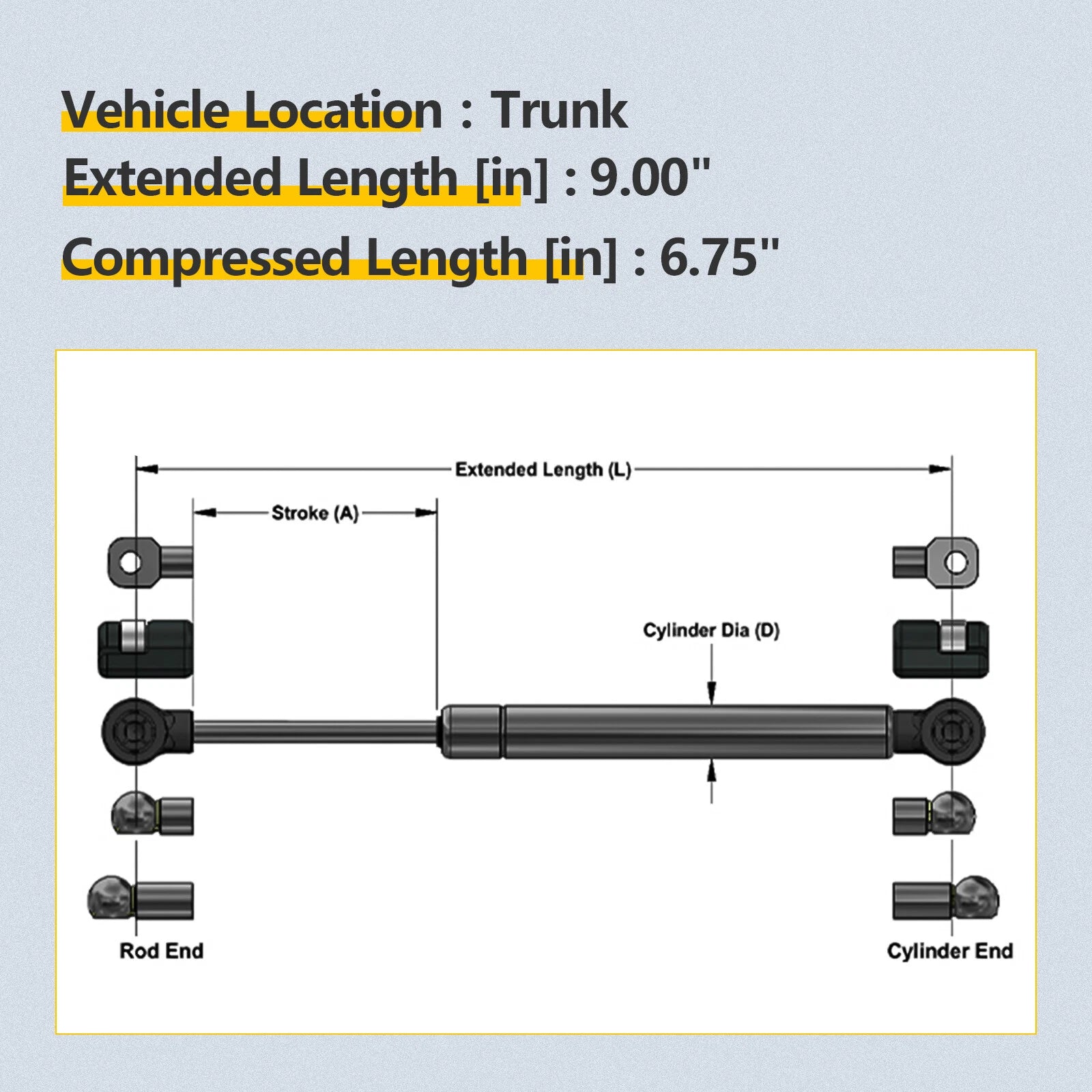 Set of 2 Trunk Lift Supports for Nissan Maxima (2004–2008)