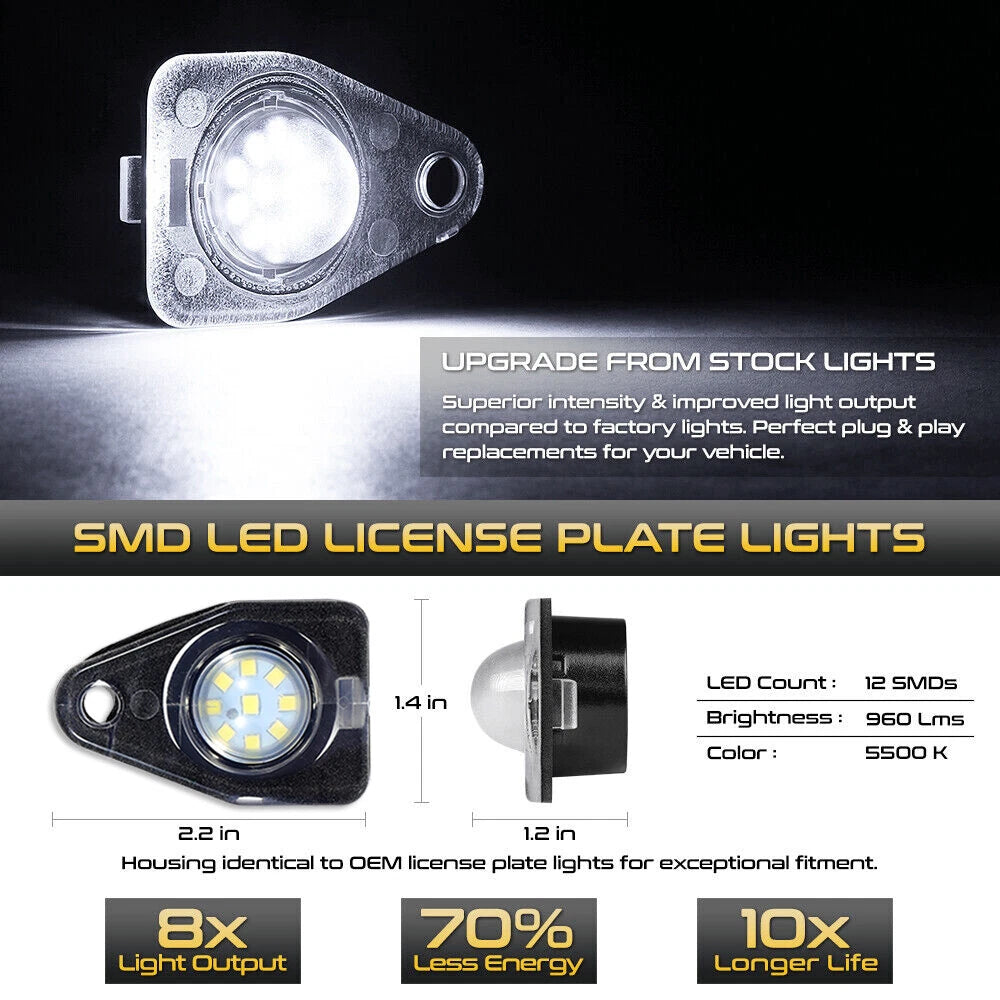 LED License Plate Light Pair for Ford Expedition, Freestar, Taurus, Navigator