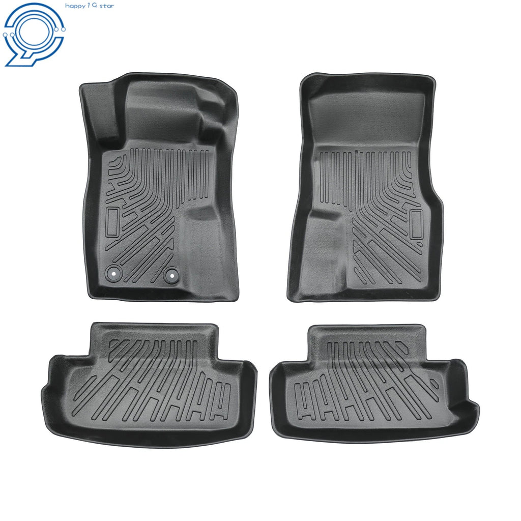 Set of 2 Black TPE Front & 2nd Row Floor Mats Liner for Ford Mustang (2004–2014)