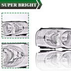 Clear Lens Chrome Housing Headlights for Dodge Ram 1500 2500 3500 (2002–2005)