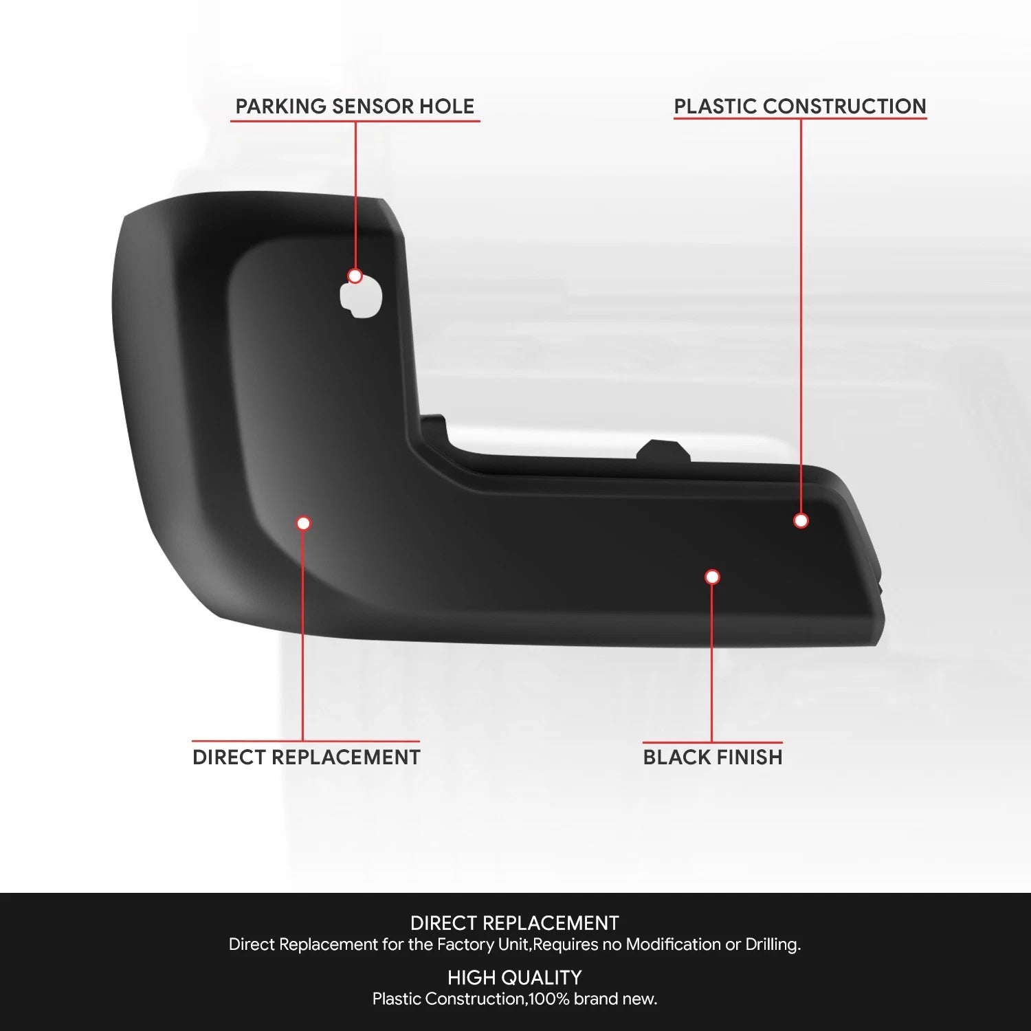 Rear Driver Left Bumper Cover for Toyota Tacoma (2016–2023)