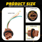 2X 1157 Female Socket Pigtail Wire Harness for EV (7443)