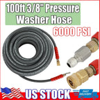 2 Wire Braid Pressure Washer Hose for Hot Water (100ft, 6000psi)