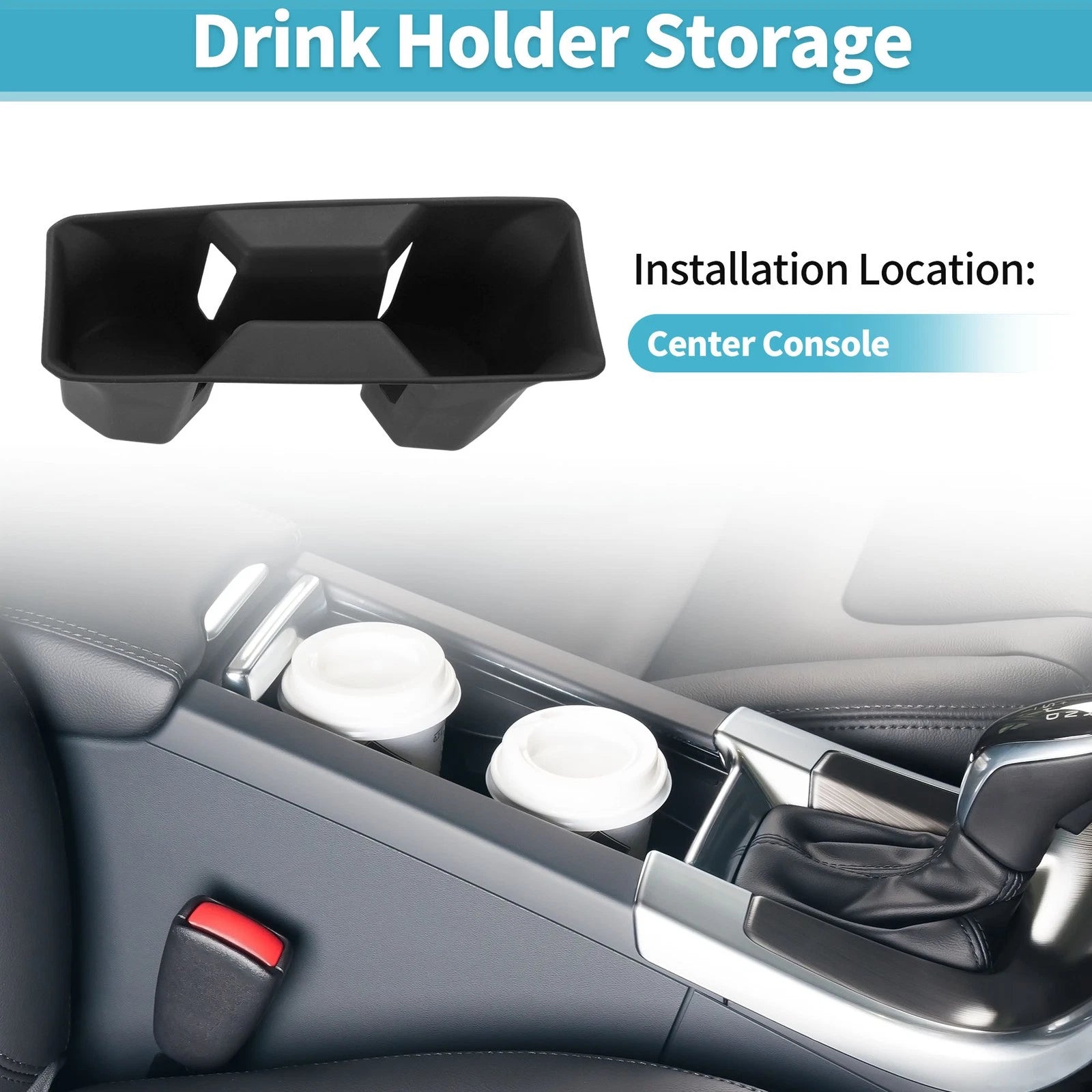 Center Console Cup Holder Organizer for Honda Accord (2023–2025) TPE Black