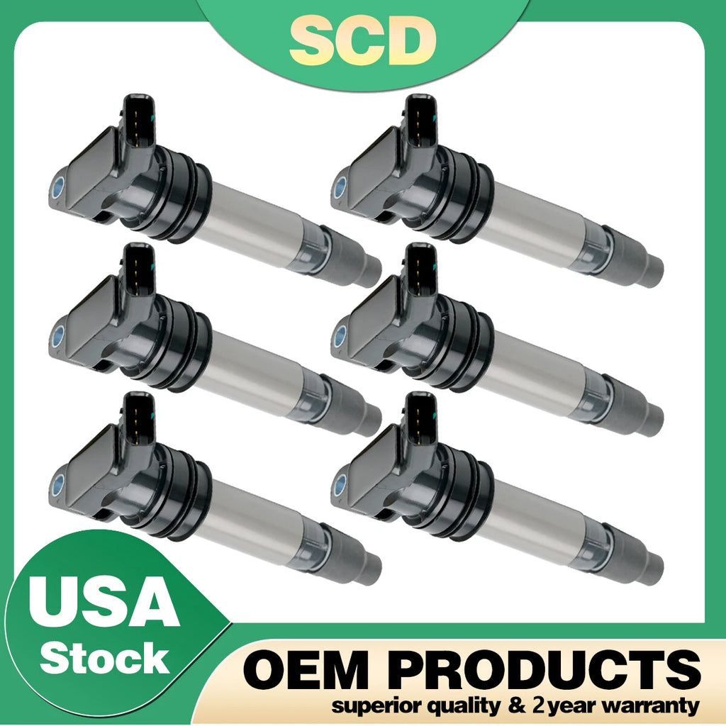 Set of 6 Ignition Coils UF594 for Land Rover LR2, Volvo S60, V70, XC90 (2006–2016)