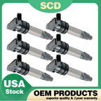 Set of 6 Ignition Coils UF594 for Land Rover LR2, Volvo S60, V70, XC90 (2006–2016)
