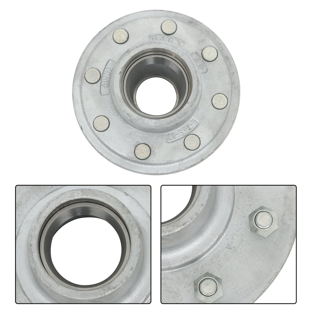 Set of 4 Galvanized Trailer Hub Kit for 7000lbs Axle (Year Range)