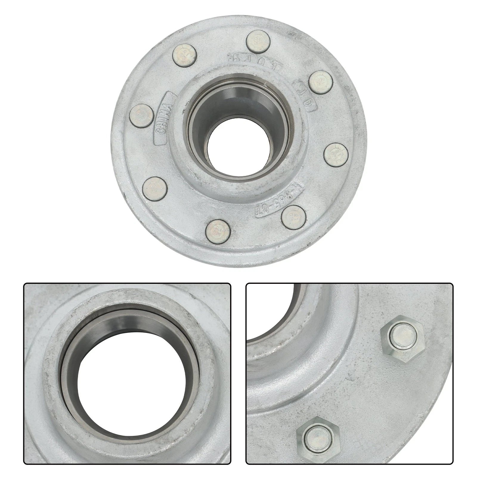 Set of 4 Galvanized Trailer Hub Kit for 7000lbs Axle (Year Range)