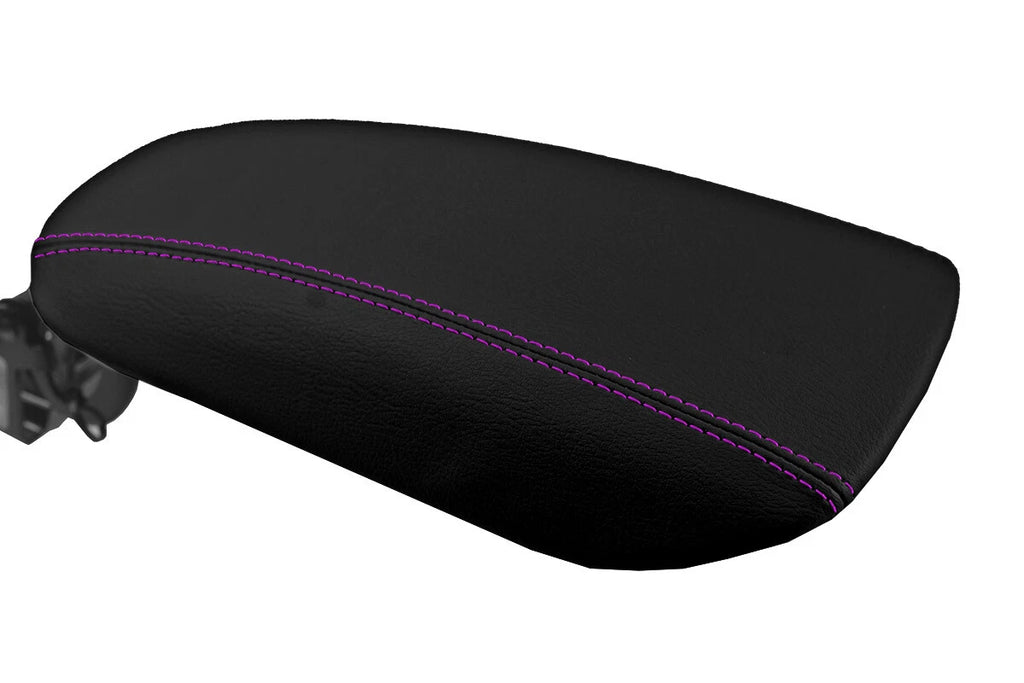 Console Lid Pull Over Cover Leather for Ford Fusion (2013–2020) Purple Stitch