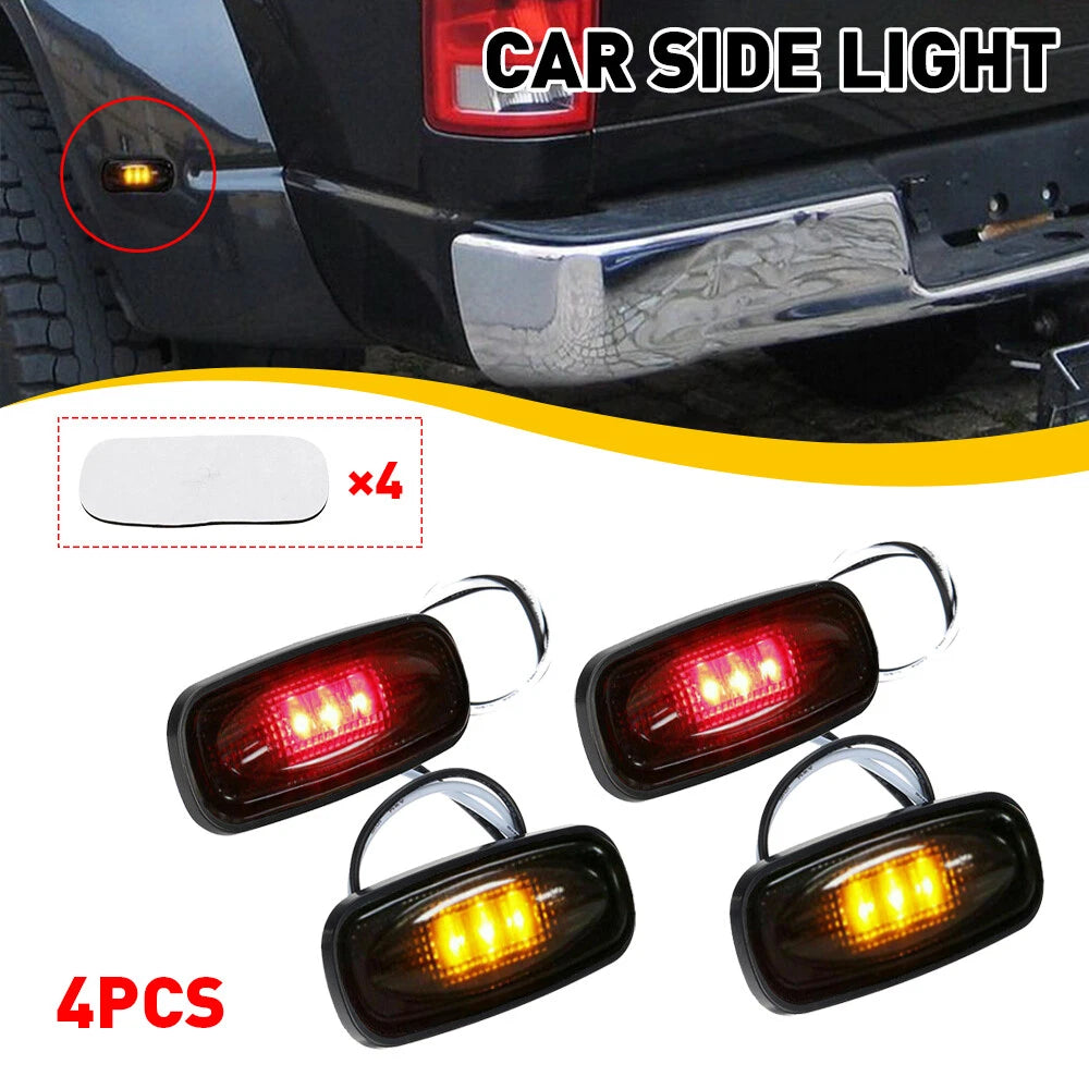 4X Amber Red Side LED Smoked Marker Light for Dodge RAM 2500 3500 (2003–2018)