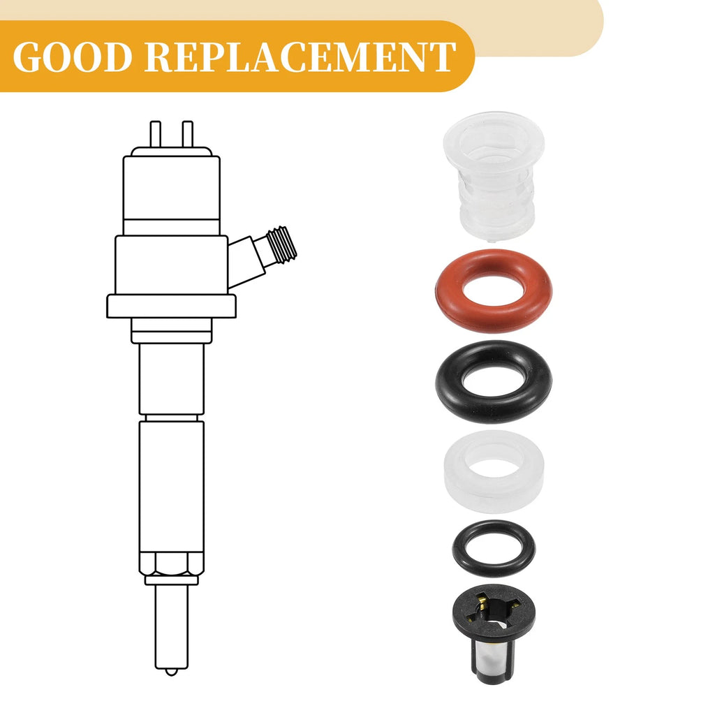 Set of 4 Fuel Injector Seal O Rings for Honda Civic (2011) NBR Rubber Black