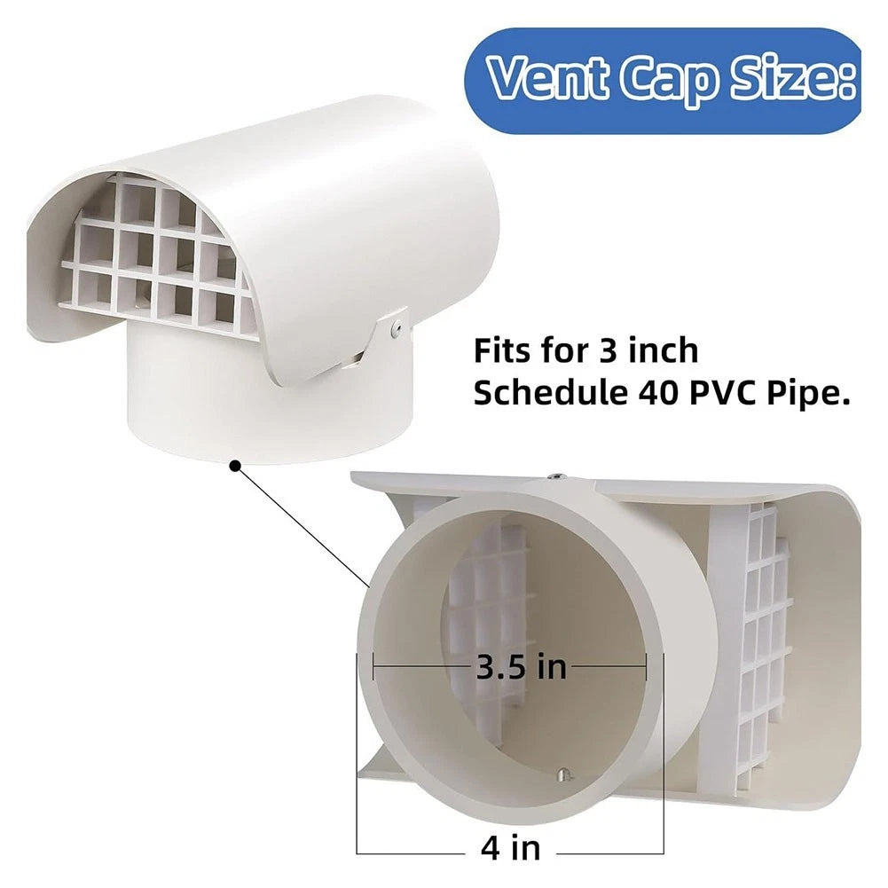 Exhaust Pipe Cover for Radon Fan Systems (Smoke Ducts, Roof Vent Pipes)