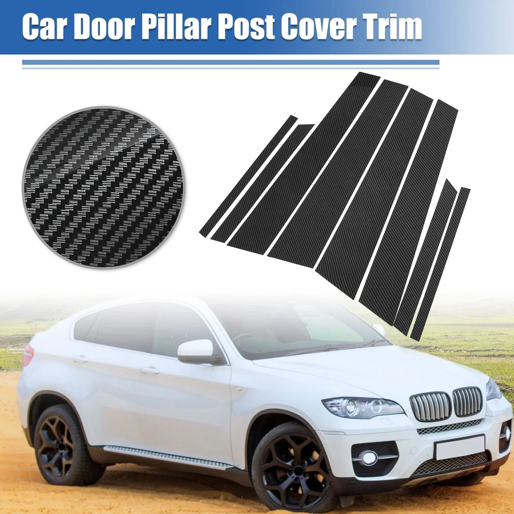 Pillar Post Cover Trim Gloss Carbon Pattern for BMW X6 (2007 - 2014)