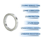 6812ZZ Deep Groove Ball Bearing for Scooter Skateboard Wheel (60x78x10mm)