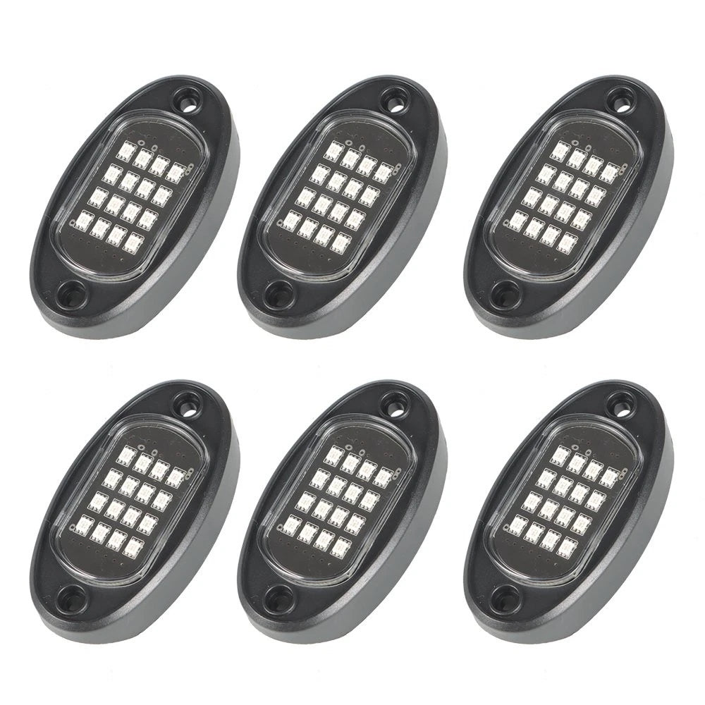 Set of 6 RGB LED Rock Lights for Jeep Offroad