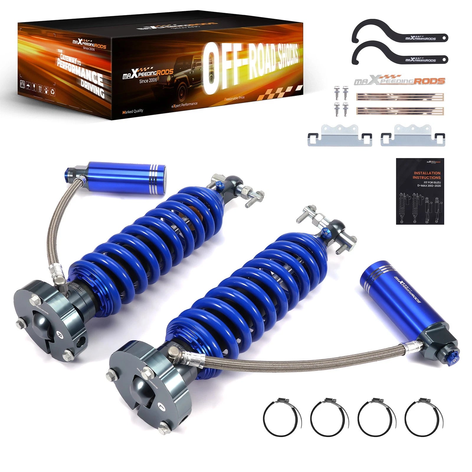 Front Shocks 3" Lift Adjustable w/ Reservoir for GMC Sierra 1500 (2007–2018)