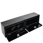 72"x16"x13" Black Diamond Tread Aluminum Truck Box with Flip Doors