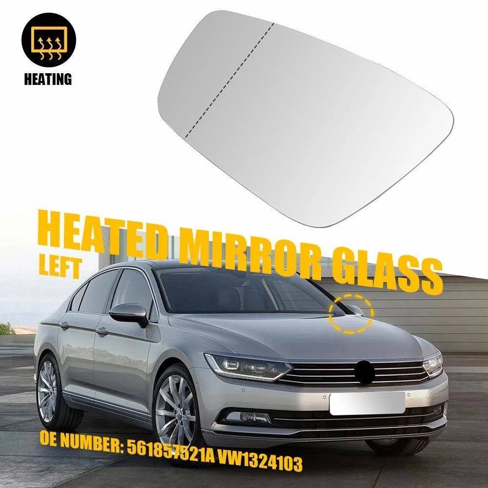 Heated Door Mirror Glass for Volkswagen Passat (2012–2015) VW1324103 H