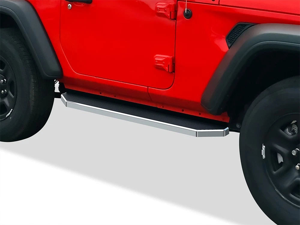 Set of 2 Polished 6" Side Step Nerf Bars for Jeep Wrangler JL (2018–2026)